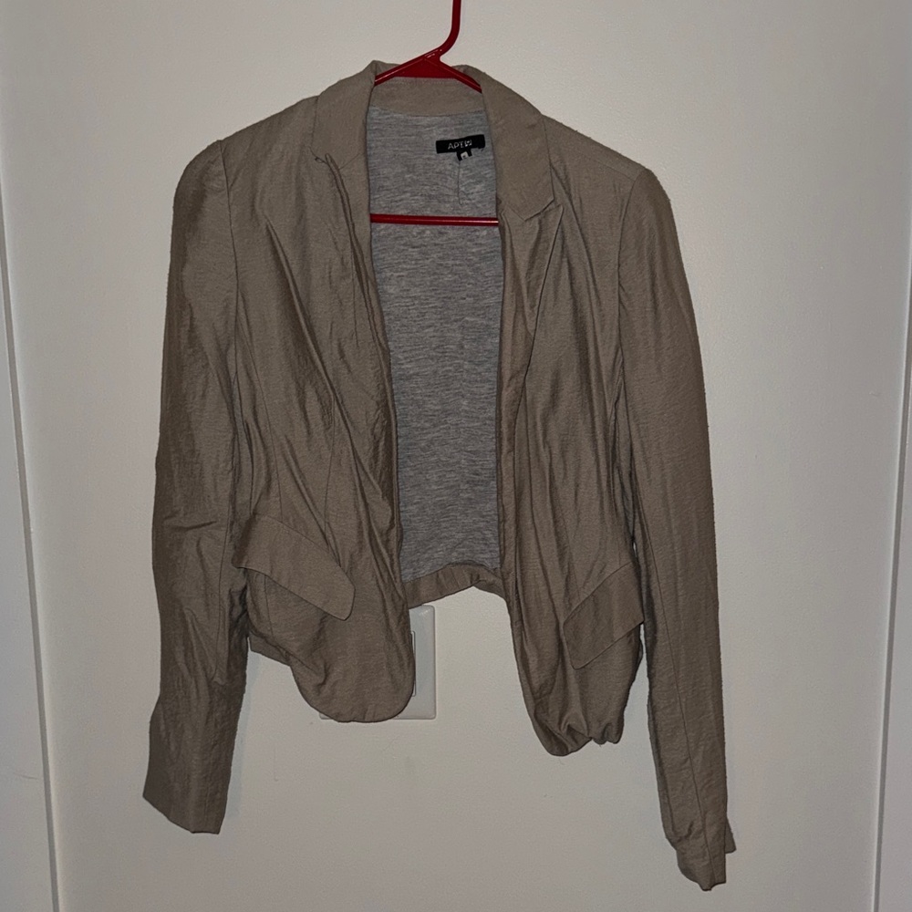 ❌LAST CHANCE❌ Apt. 9 Light Taupe Open-Front Women's Pocket Blazer